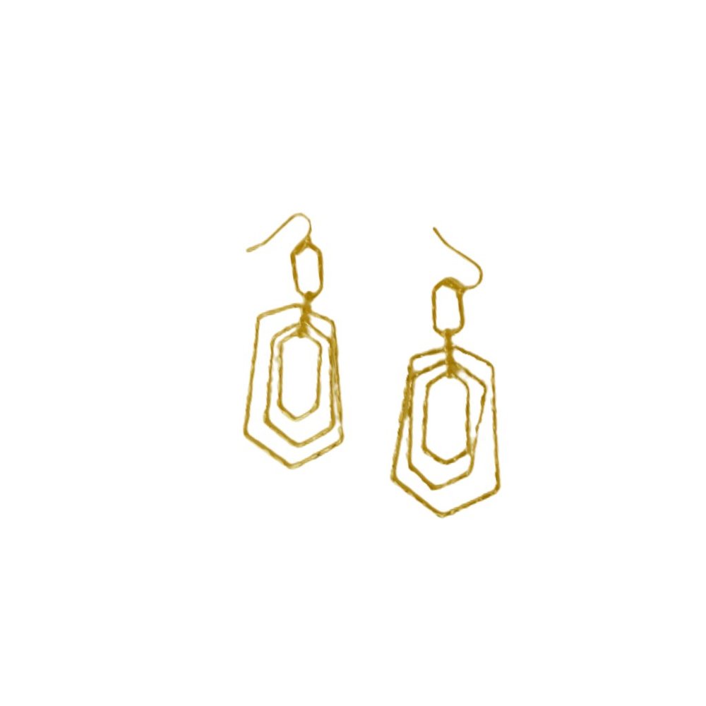 Textured Multi-layered Drop Earrings